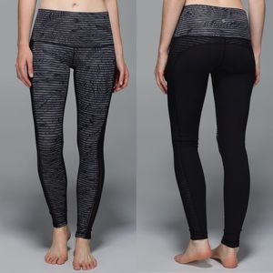 Lululemon Wunder Under Leggings Stripe Play Slate